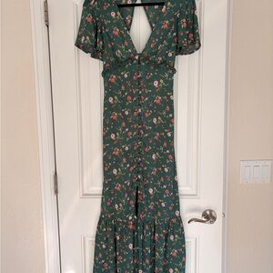 FOREVER 21 Floral Green Maxi Dress